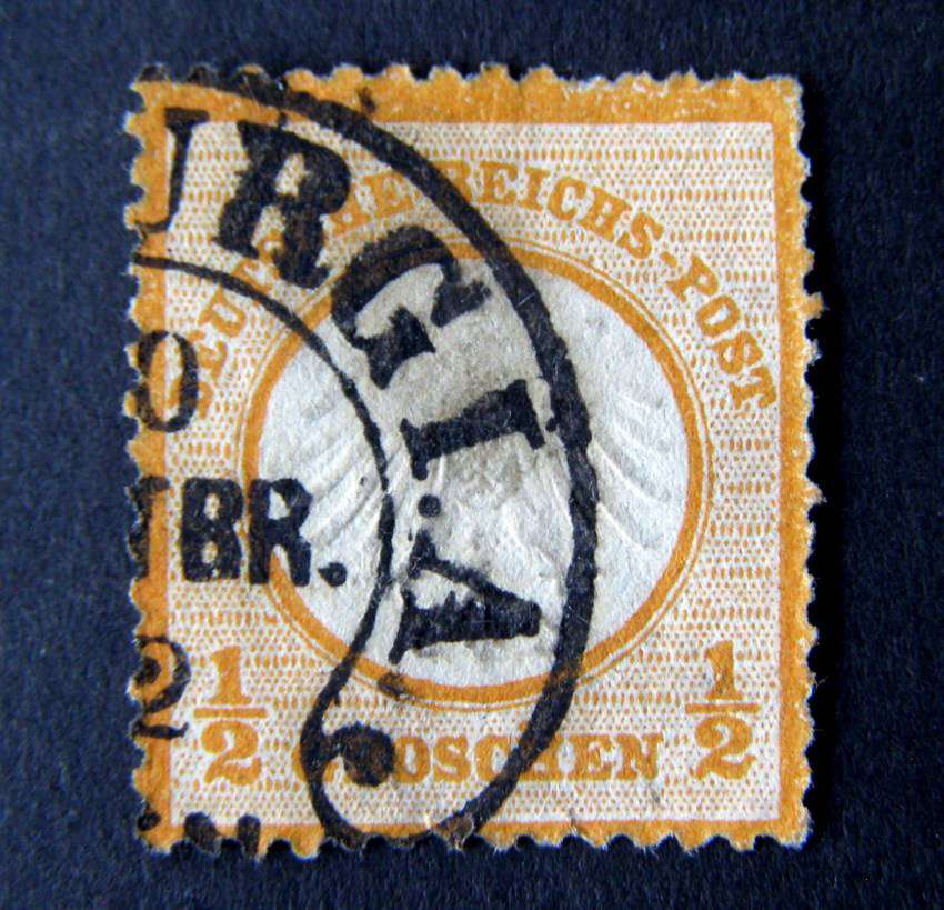 GERMANY - Embossed Crest ½g. Orange 1872