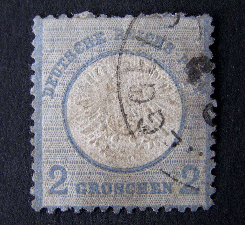 GERMANY - Embossed Crest 2g. Blue 1872