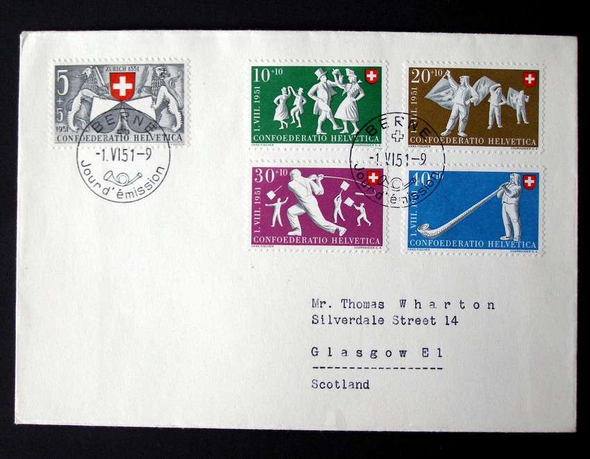 SWITZERLAND Cover - National Fete 1951