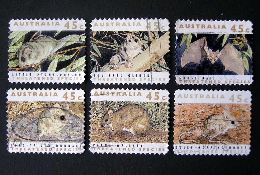 AUSTRALIA Set - Threatened Species (Self-Adhesive) 1992 //Animals