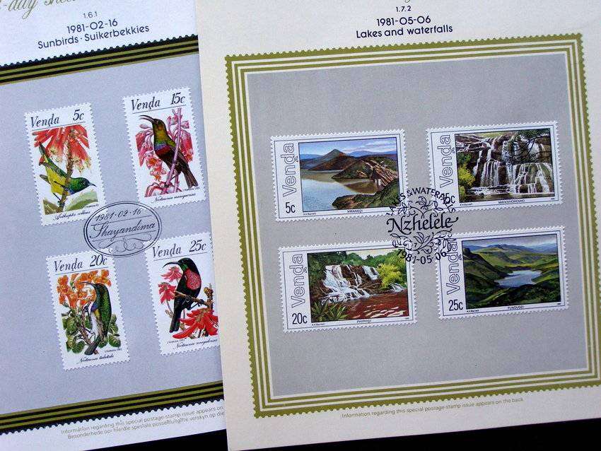 VENDA - Four Collectors Sheets 1981 //Birds//Flowers
