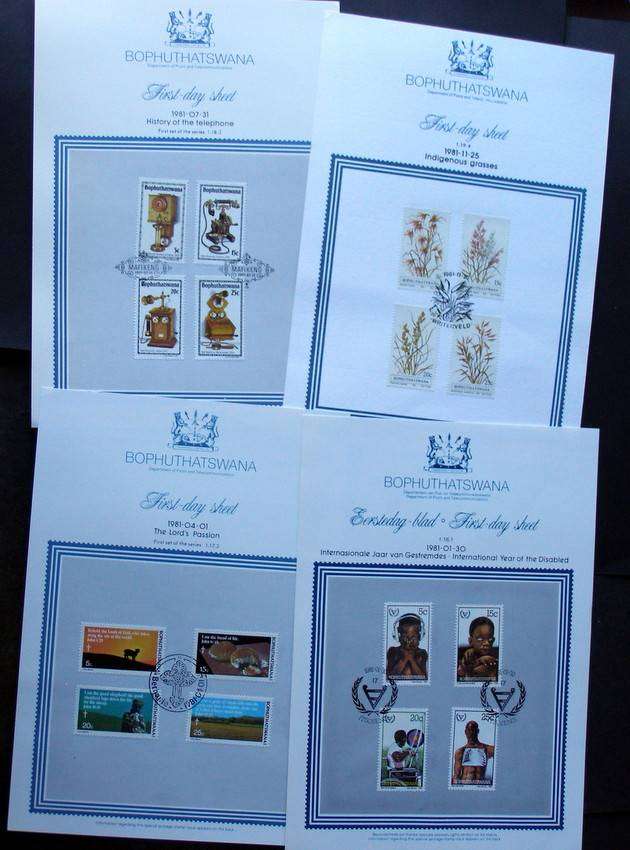 BOPHUTHATSWANA - Four Collectors Sheets 1981