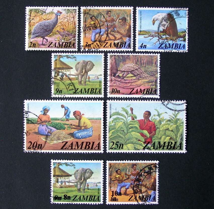 ZAMBIA - Definitive 1975 (plus 1979 surcharges)