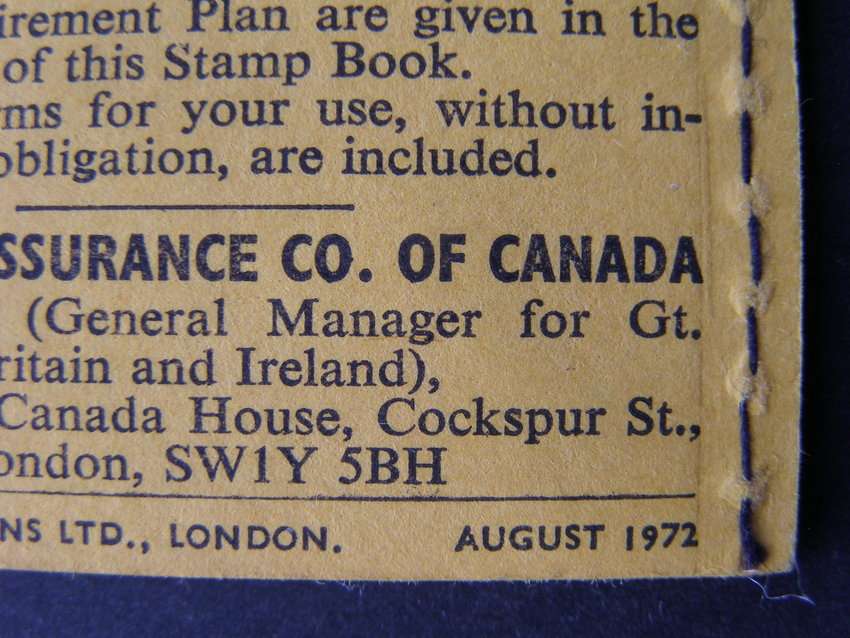 GREAT BRITAIN Mint 10p. Booklet, August 1972