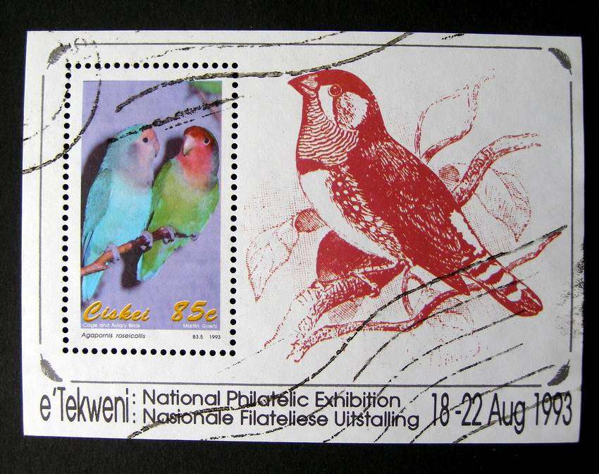 CISKEI Miniature Sheet - Cage and Aviary Birds 1993