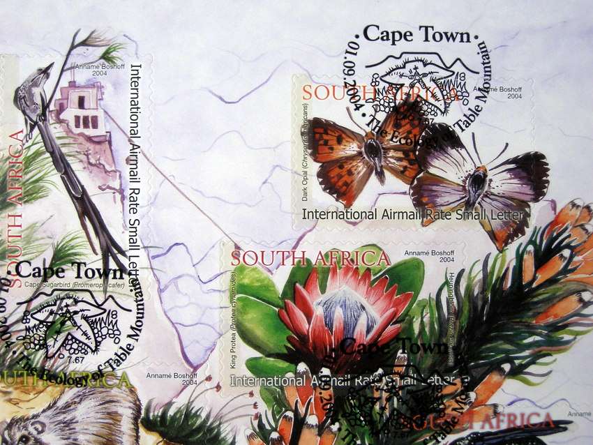 SOUTH AFRICA Set (Self-Adhesive, CTO) - The Ecology of Table Mountain 2004 //Flowers//Birds//Animals