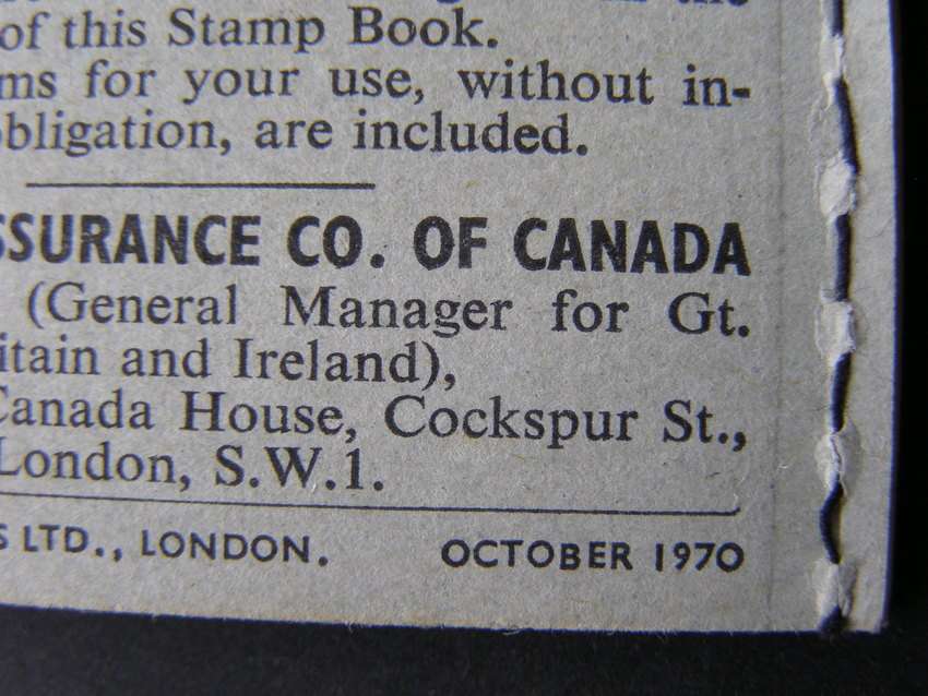 GREAT BRITAIN Mint 2/- Booklet, October 1970