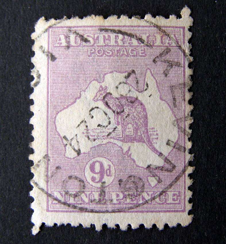 AUSTRALIA - 9d. Violet Kangaroo (Wmk Large Crown A) 1916