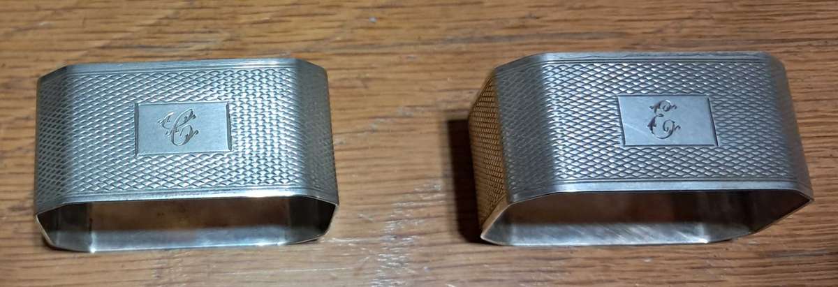 Silver serviette rings