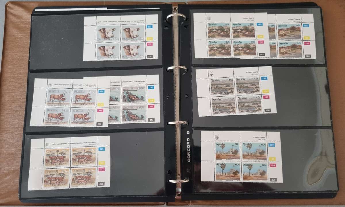 SWA/NAMIBIA/RSA ETC CONTROLS, POSTCARDS, SHEETS ETC IN RING BINDER. AS PER IMAGES. PLS READ!