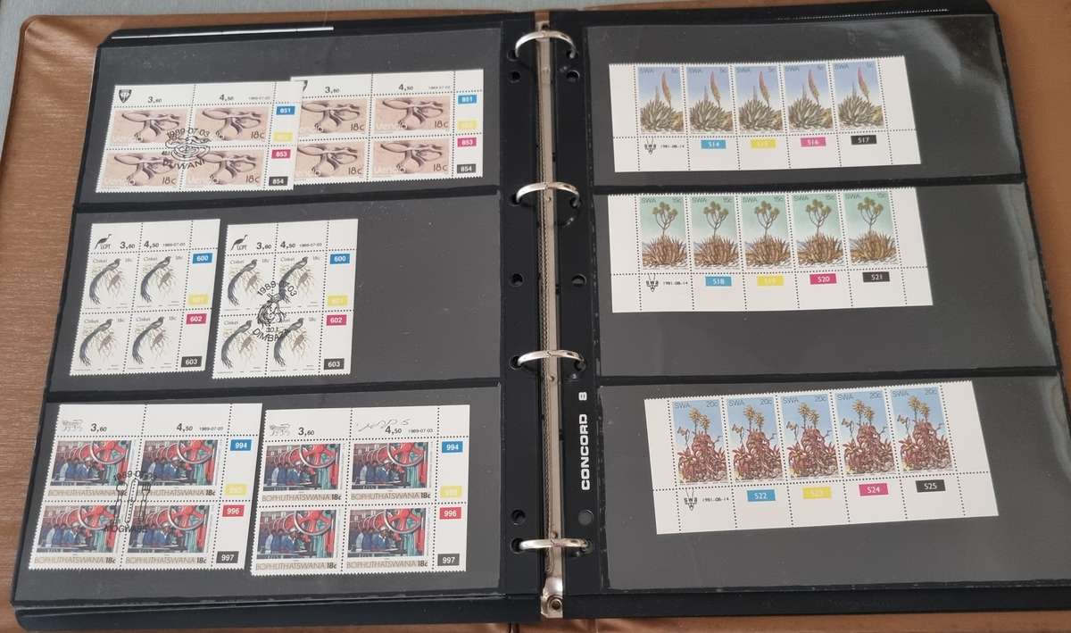 SWA/NAMIBIA/RSA ETC CONTROLS, POSTCARDS, SHEETS ETC IN RING BINDER. AS PER IMAGES. PLS READ!