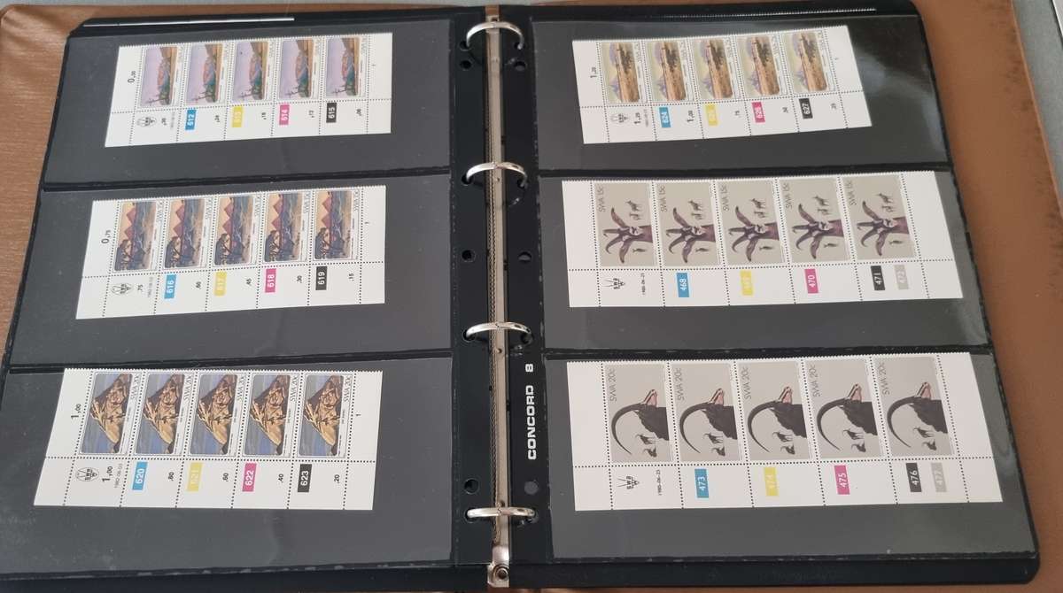 SWA/NAMIBIA/RSA ETC CONTROLS, POSTCARDS, SHEETS ETC IN RING BINDER. AS PER IMAGES. PLS READ!