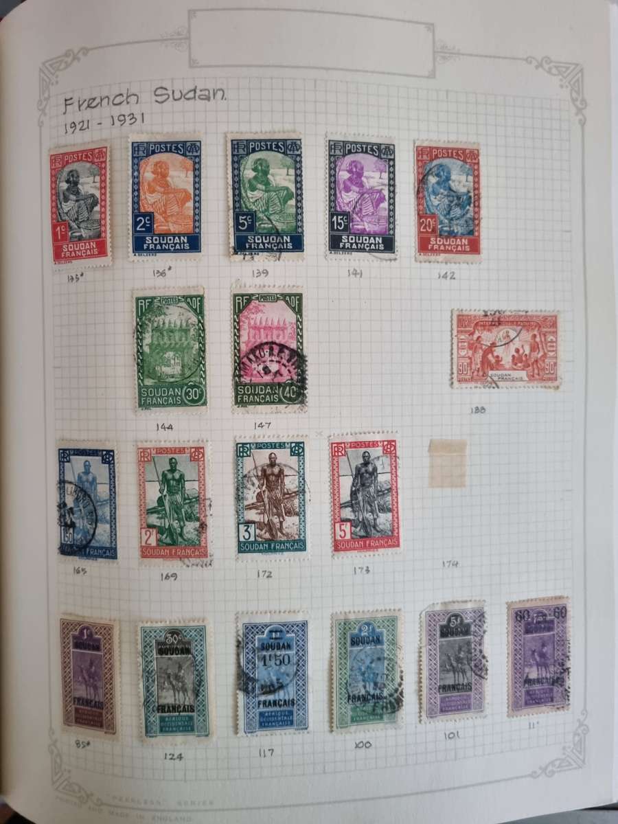 NEW AGE STAMP ALBUM SPRINGBACK WITH FRENCH COLONIES MINT/USED. AS PER IMAGES. NB: PLEASE READ BELOW!