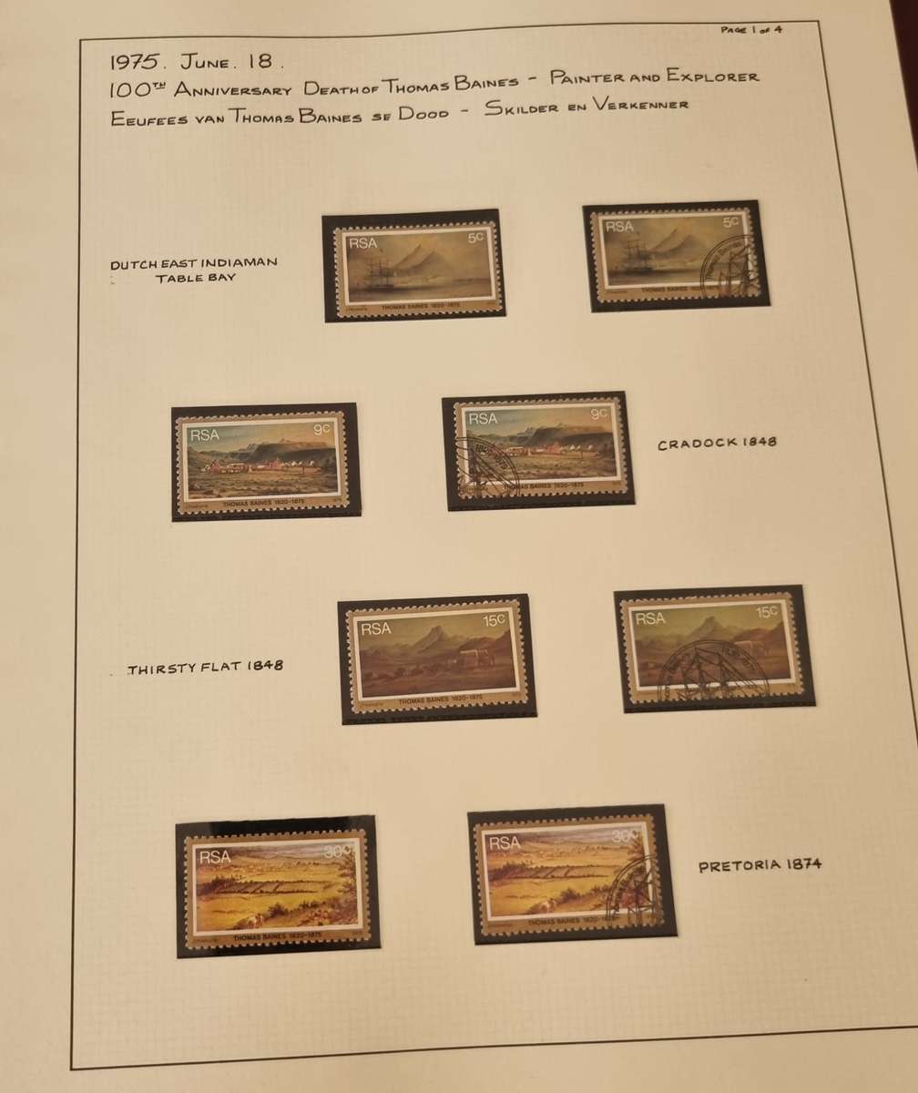 LINDER RING ALBUM WITH MINT/CTO RSA 1974-77 SINGLES, CONTROLS ETC. WINE SHEET 'MISSING DIE'. READ!!