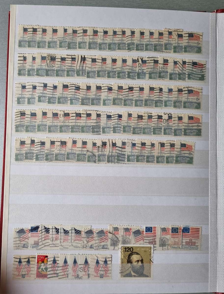 RED ALBUM 2ND HAND WITH MIXED WORLD STAMPS (MOSTLY USED). AS PER IMAGES. NB: PLEASE READ BELOW!!