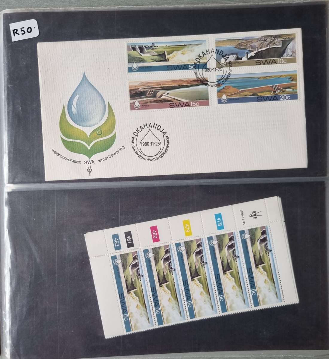 COVER ALBUM 2ND HAND WITH SWA FIRST DAY COVERS AND RELATED MINT CONTROLS. AS PER IMAGES. NB PLS READ