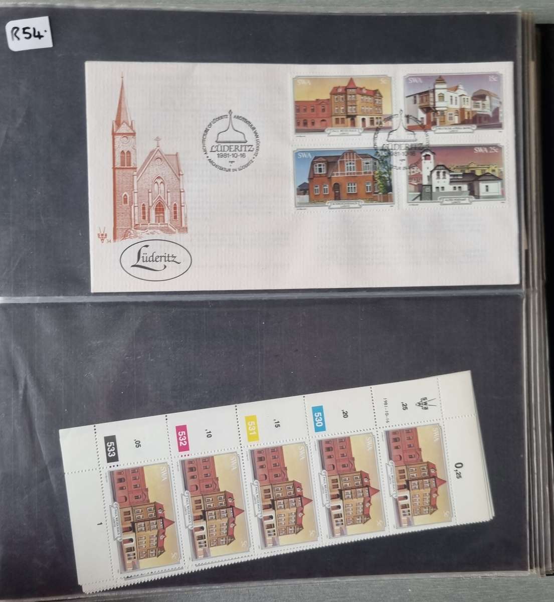 COVER ALBUM 2ND HAND WITH SWA FIRST DAY COVERS AND RELATED MINT CONTROLS. AS PER IMAGES. NB PLS READ