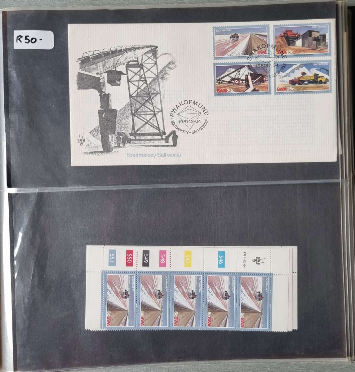 COVER ALBUM 2ND HAND WITH SWA FIRST DAY COVERS AND RELATED MINT CONTROLS. AS PER IMAGES. NB PLS READ