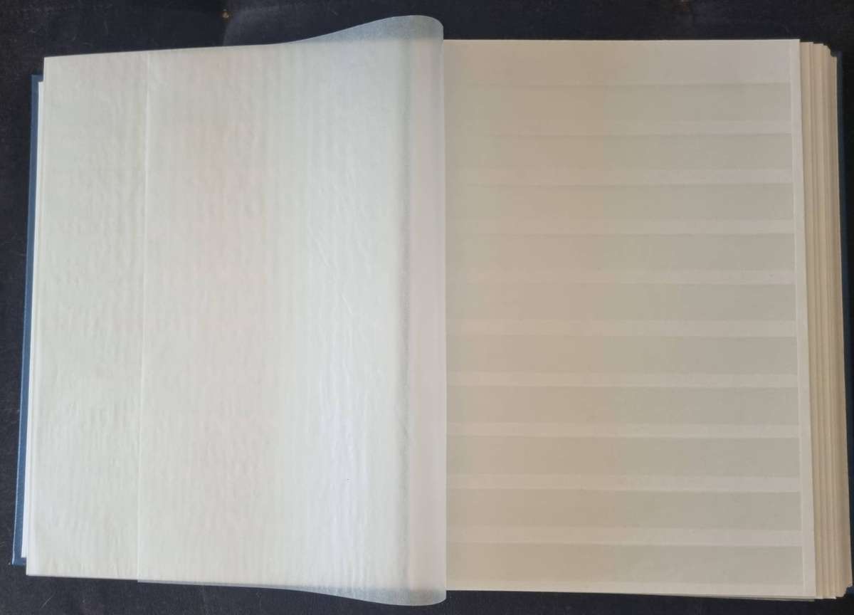 Linder album 2nd hand (32 white pages/64 sides) in good nick  some pages with markings etc  read.