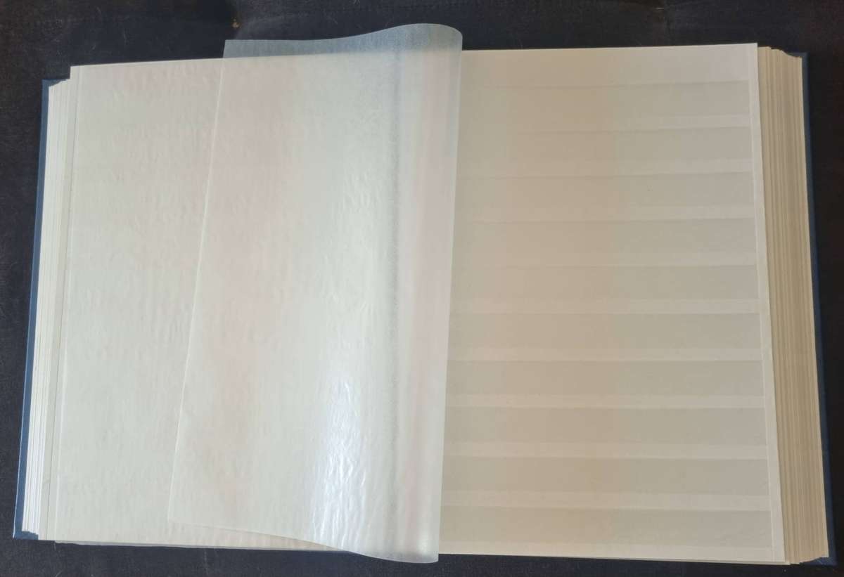 Linder album 2nd hand (32 white pages/64 sides) in good nick  some pages with markings etc  read.