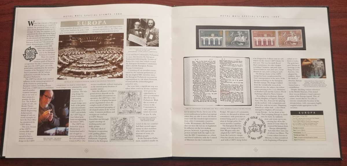 GB 1984 post office yearbook in 24 page hardbound book with slip case. SG1236/71 CV GBP 85.