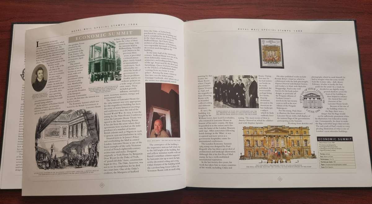 GB 1984 post office yearbook in 24 page hardbound book with slip case. SG1236/71 CV GBP 85.