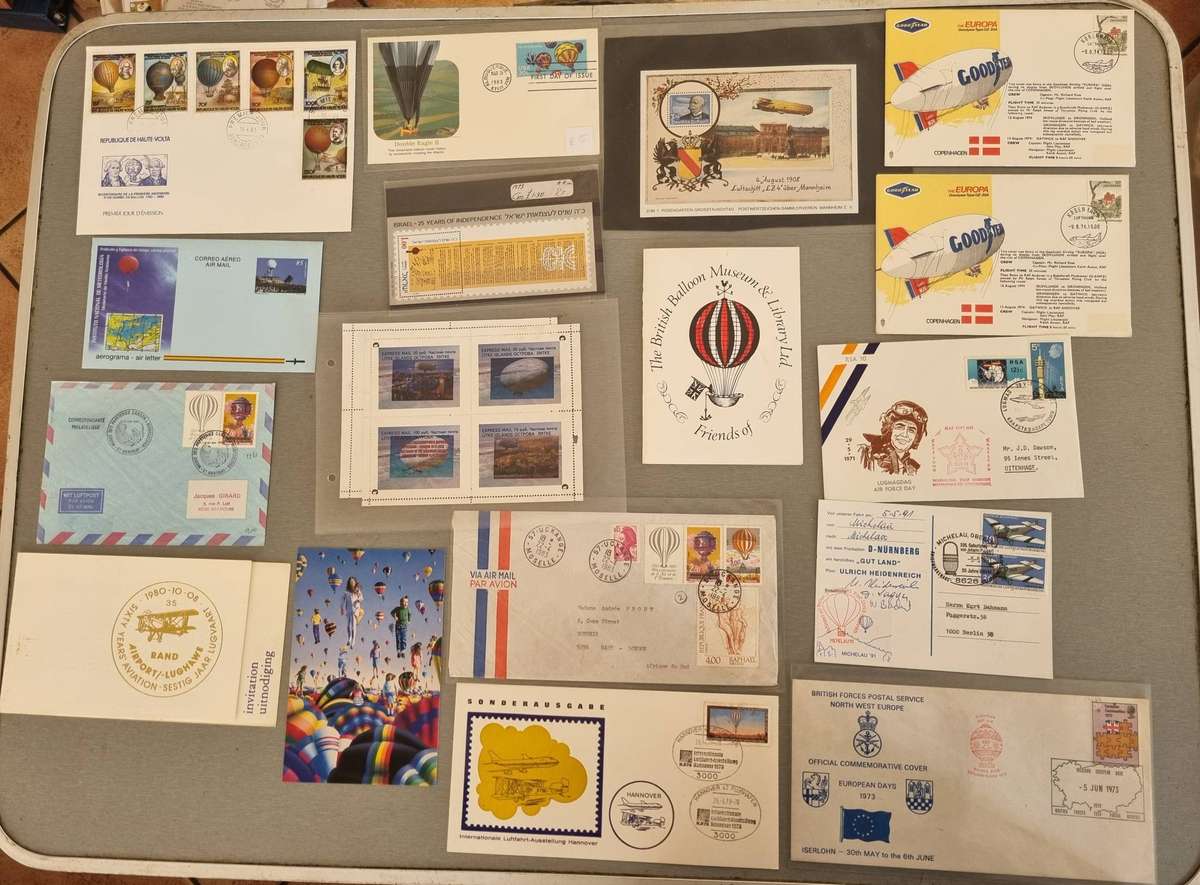 World clearance of flight (mostly balloon related) material - covers, postcards etc - read.