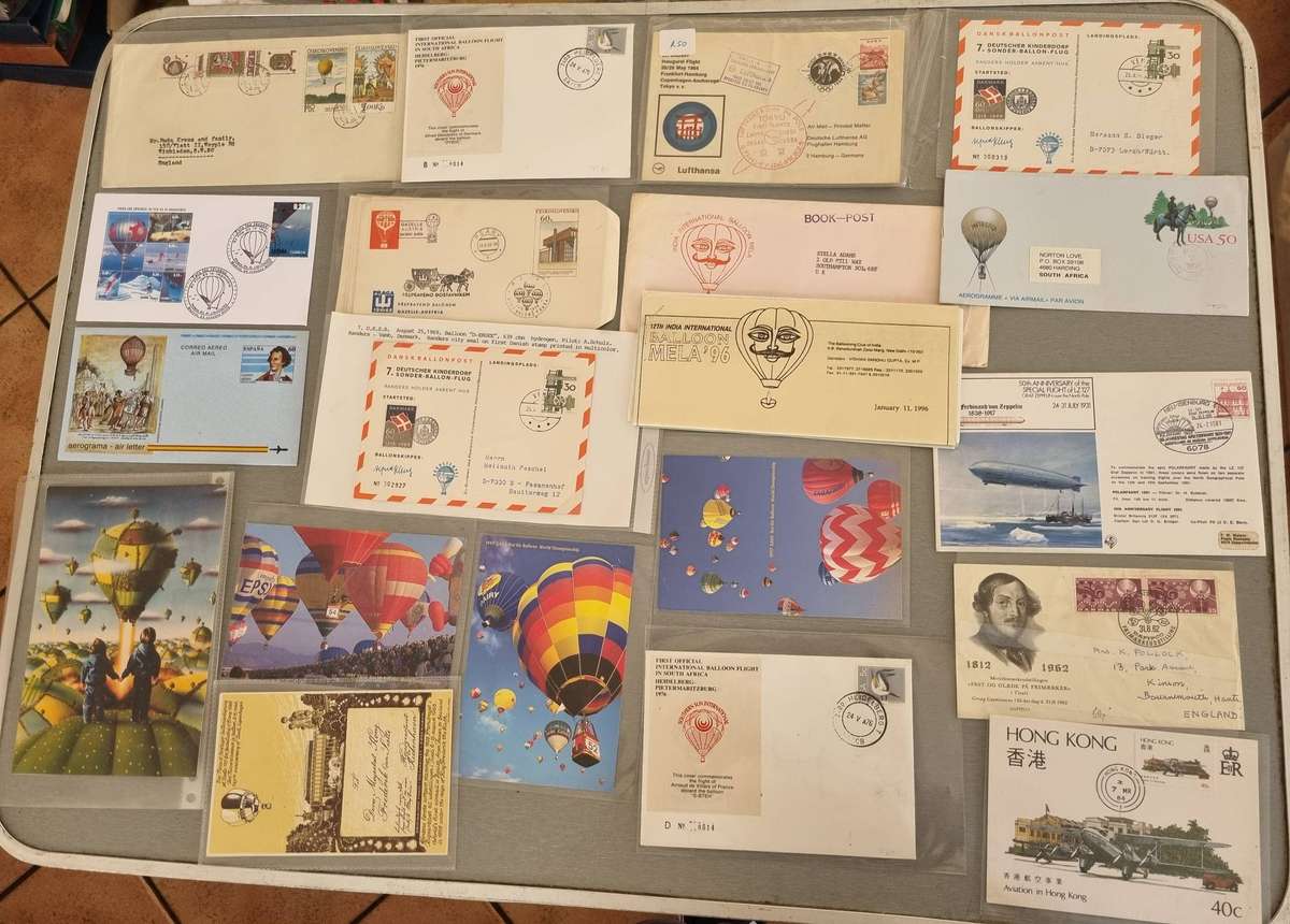 World clearance of flight (mostly balloon related) material - covers, postcards etc - read.