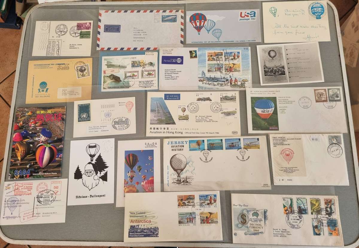 World clearance of flight (mostly balloon related) material - covers, postcards etc - read.