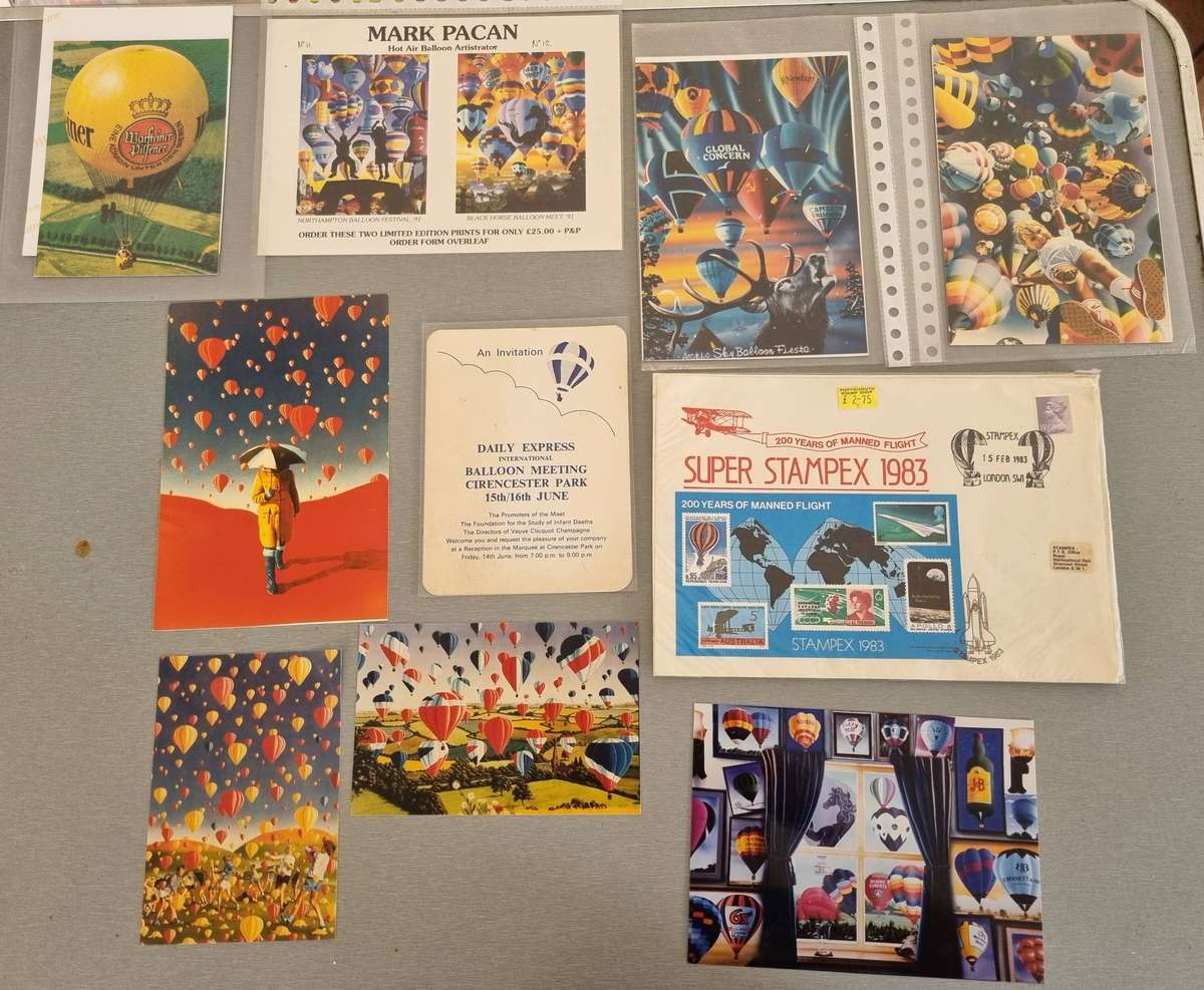 World clearance of flight (mostly balloon related) material - covers, postcards etc - read.