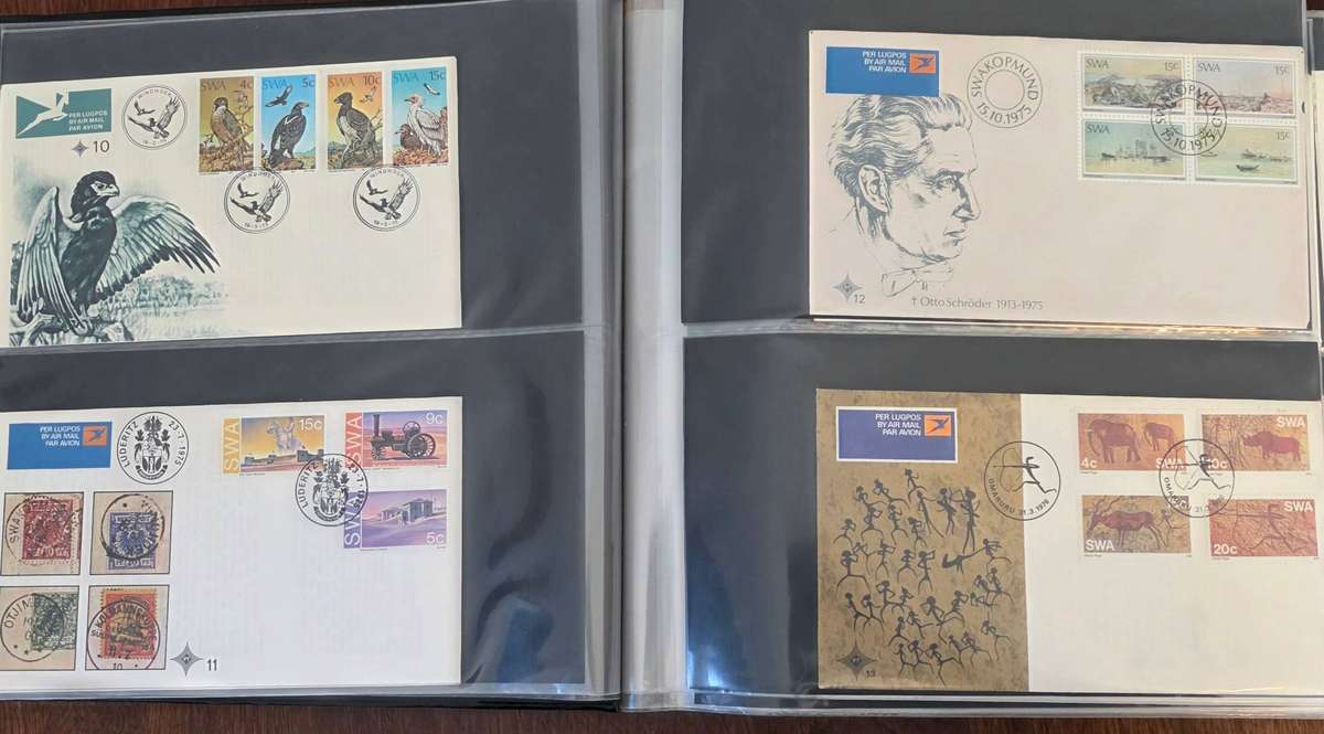 Black Albo FDC album with SWA first day covers - as per images. Read.