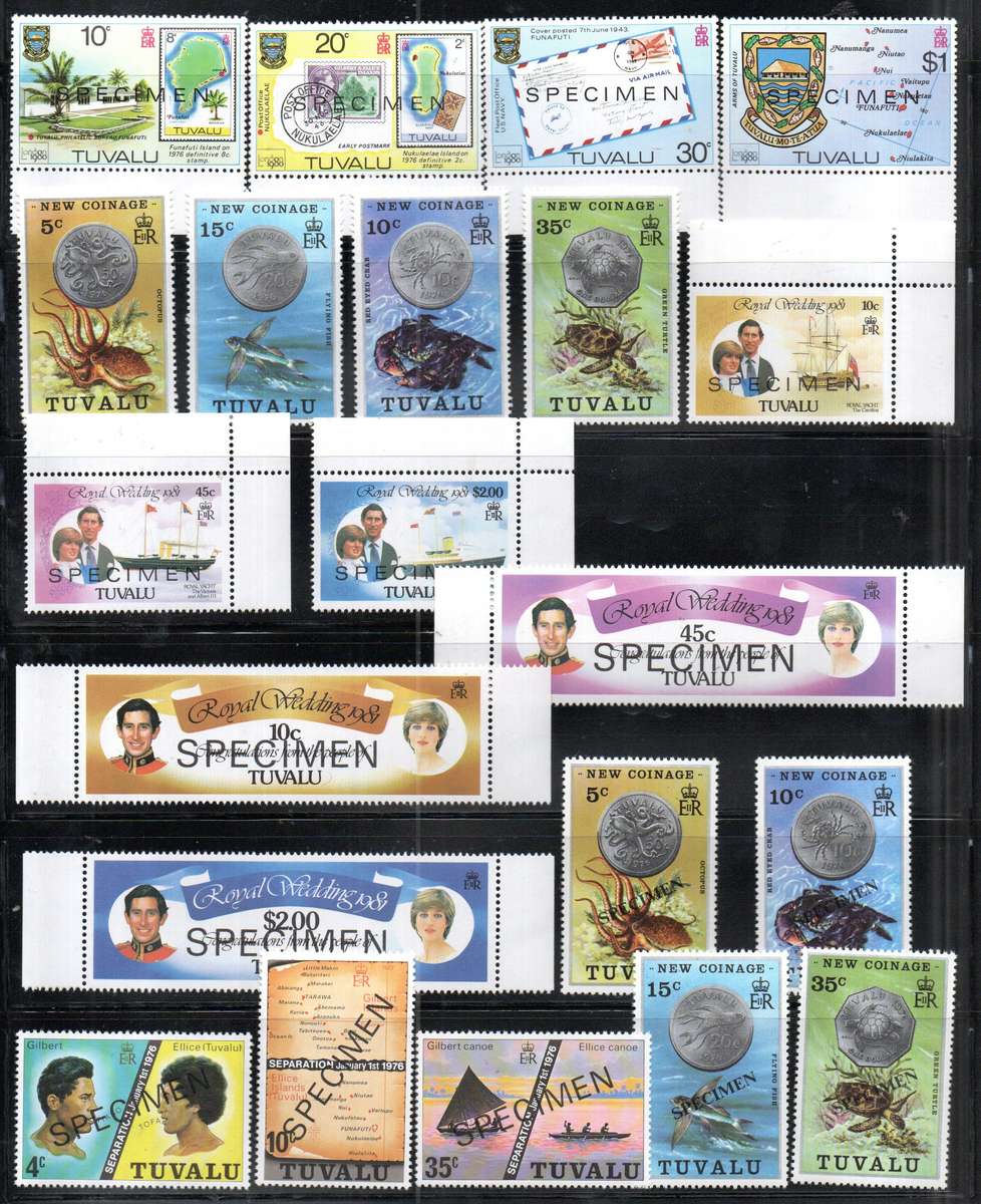 TUVALU SELECTION OF UMM SINGLES (SETS ETC). AS PER (X6) SCANS. GOOD TOTAL VALUE. NICE THEMATICS ETC.