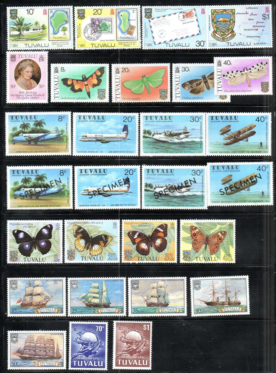 TUVALU SELECTION OF UMM SINGLES (SETS ETC). AS PER (X6) SCANS. GOOD TOTAL VALUE. NICE THEMATICS ETC.