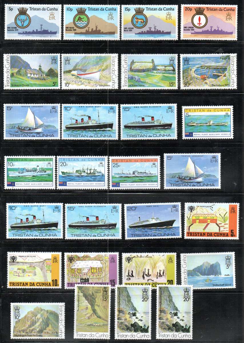 TRISTAN DA CUNHA SELECTION OF UMM SINGLES, MSHEETS ETC (SETS ETC). AS PER (X7) SCANS. THEMATICS ETC