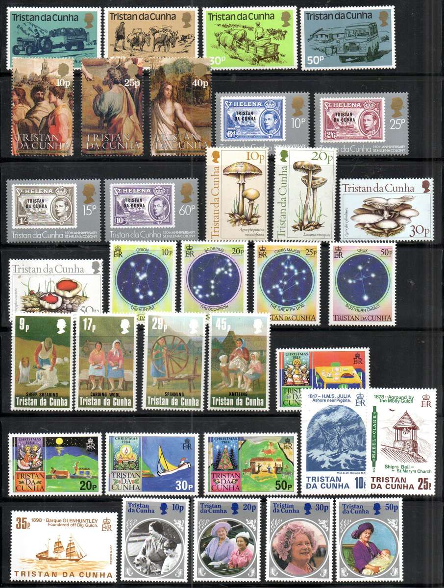 TRISTAN DA CUNHA SELECTION OF UMM SINGLES, MSHEETS ETC (SETS ETC). AS PER (X7) SCANS. THEMATICS ETC