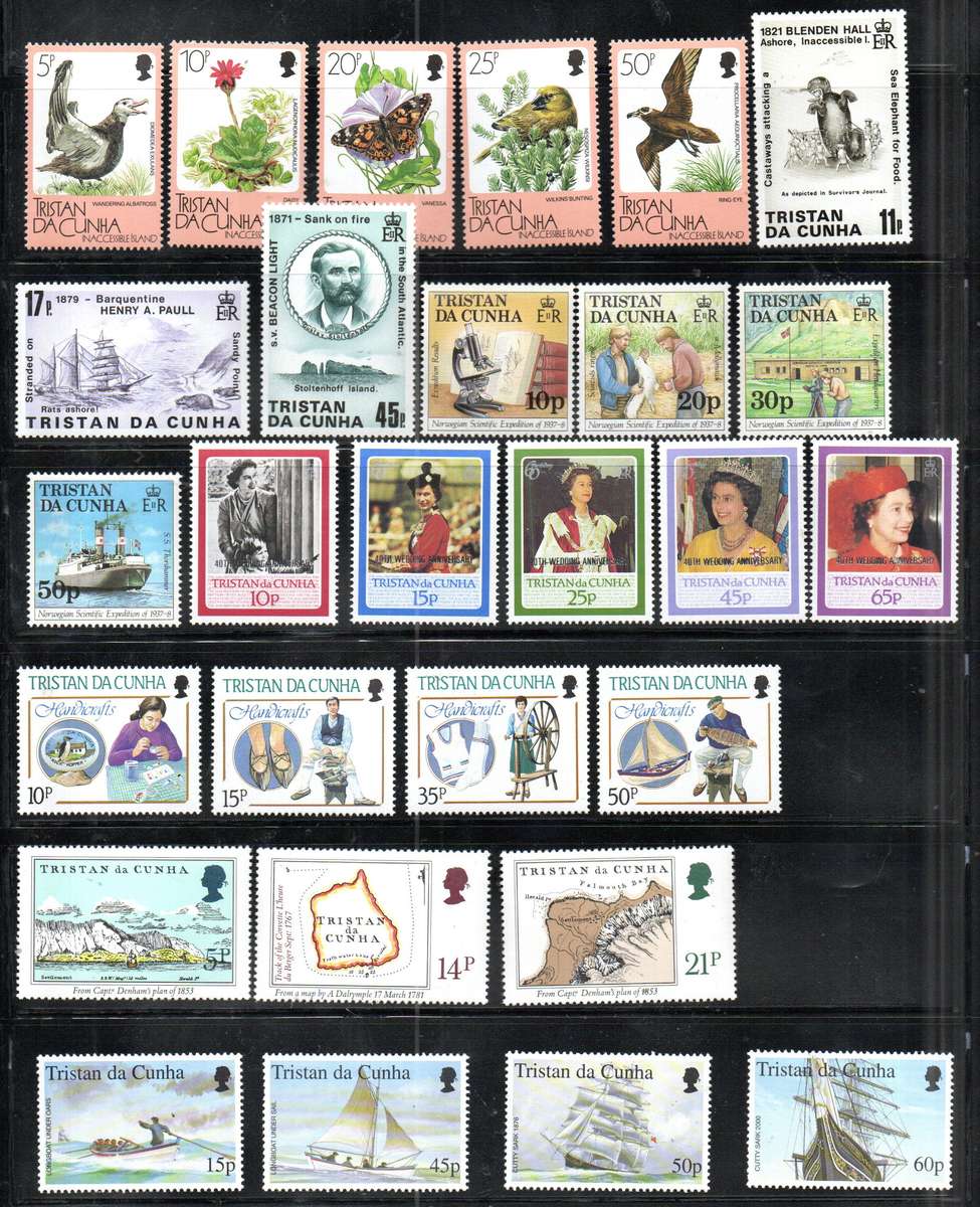 TRISTAN DA CUNHA SELECTION OF UMM SINGLES, MSHEETS ETC (SETS ETC). AS PER (X7) SCANS. THEMATICS ETC