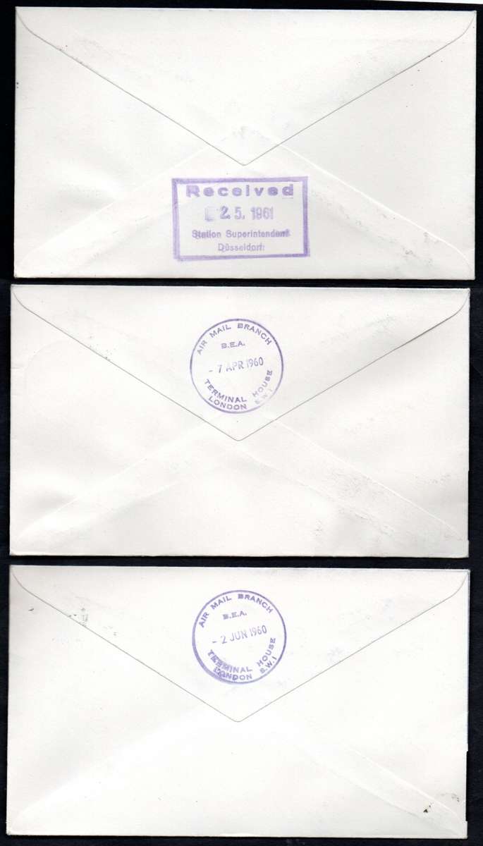 GB SELECTION OF (X5) BRITISH EUROPEAN AIRWAYS FIRST SCHEDULED FLIGHT COVERS. AS PER SCANS. NICE LOT.