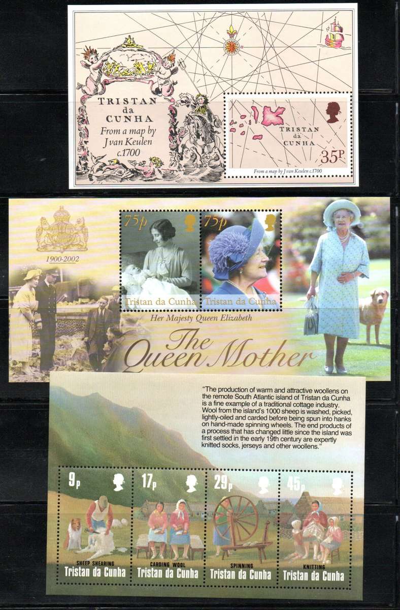 TRISTAN DA CUNHA SELECTION OF (X12) UMM MSHEETS ETC. AS PER SCANS. NICE ITEMS.