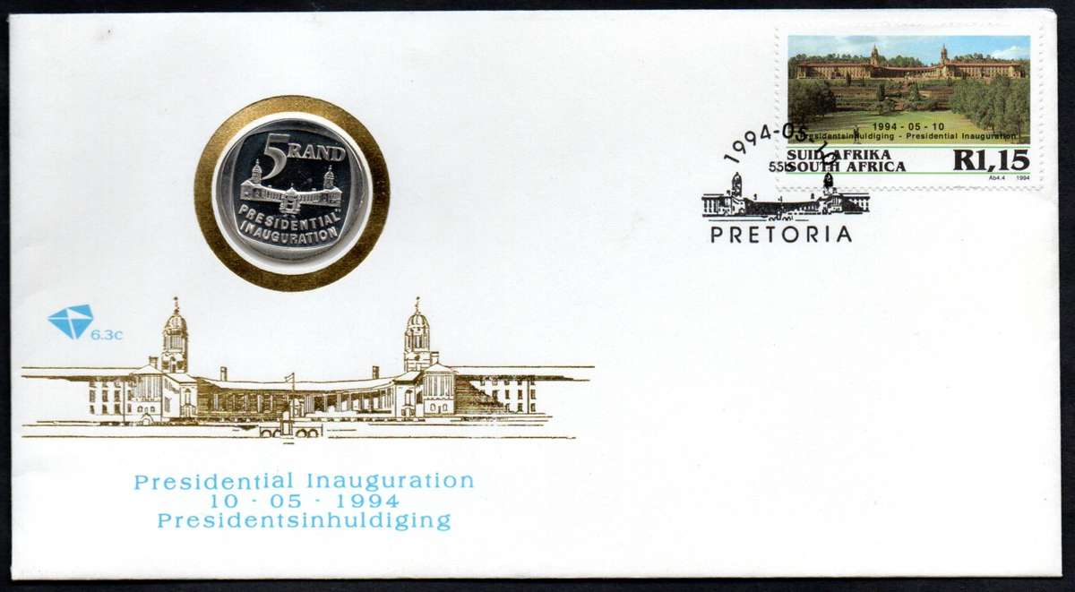 RSA 1994 PRESIDENTIAL ELECTION (MANDELA) COIN FDC 6.3c. AS LISTED. GOOD VALUE!
