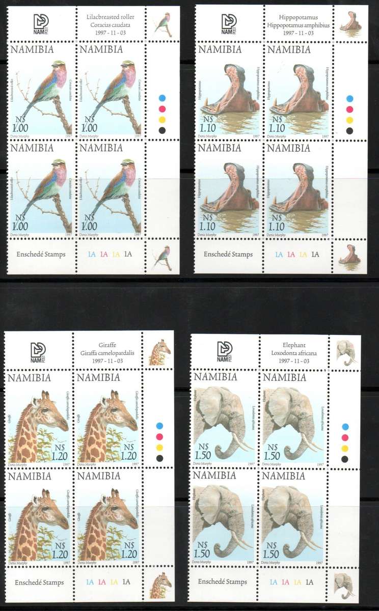 Namibia 1997 3rd def issue fauna and flora umm set of (x18) control blks - CC206-223. CV R754.