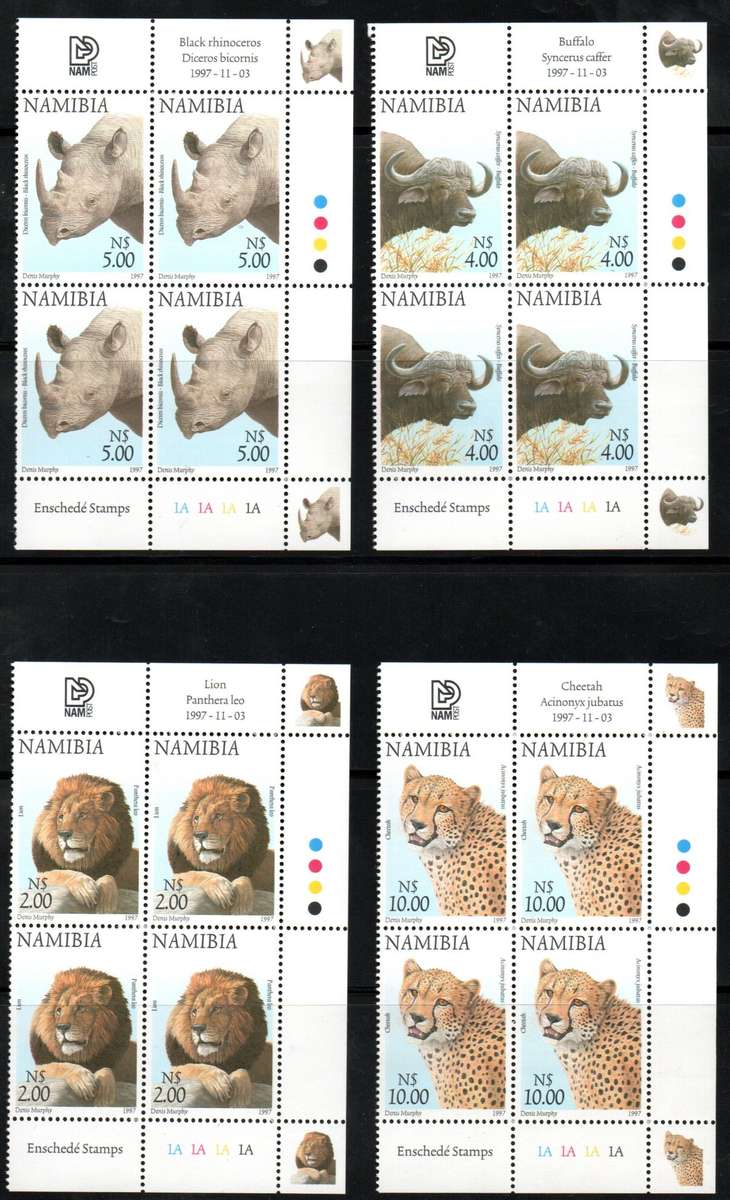 Namibia 1997 3rd def issue fauna and flora umm set of (x18) control blks - CC206-223. CV R754.
