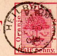 ORANGE RIVER COLONY 1902/3 VRI OVPT 1/2d POSTCARD HEILBRON TO CPT ADDR TO STANDARD BANK MANAGER.