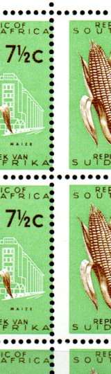 RSA SELECTION OF 7 1/2c BLKS UMM WITH VARIETIES. "PERF SHIFTS, BROWN BLOB" ETC. AS PER SCANS.