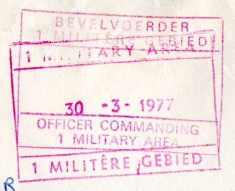 BORDER WAR 1977 PASSED BY CENSOR COVER TO GERMISTON. CONDITION AS PER SCANS.