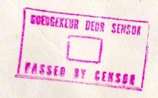 BORDER WAR 1977 PASSED BY CENSOR COVER TO GERMISTON. CONDITION AS PER SCANS.