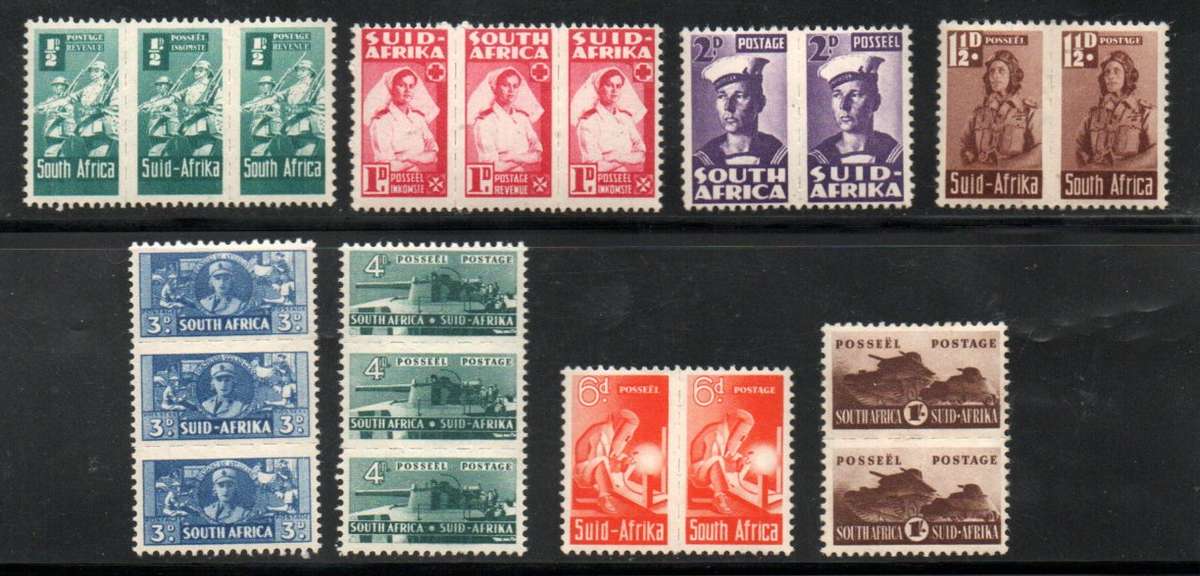 UNION 1942-4 WAR EFFORT REDUCED SIZE SET OF (X8) SACC95-102 UMM. AS PER SCANS. CV R850.