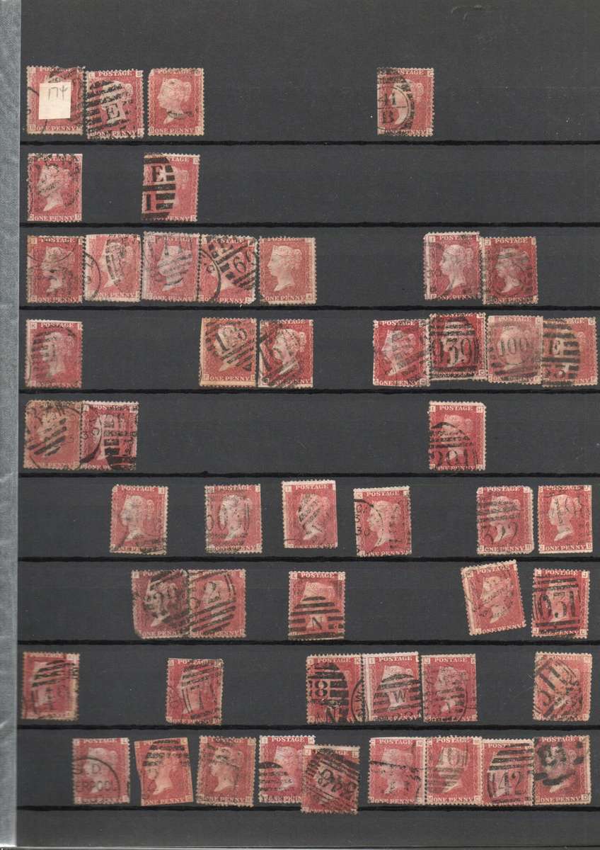 LIGHTHOUSE ALBUM 2ND HAND WITH MANY PENNY REDS. UNCHECKED. NOTATIONS SUGGEST PLATES 171-207. READ.