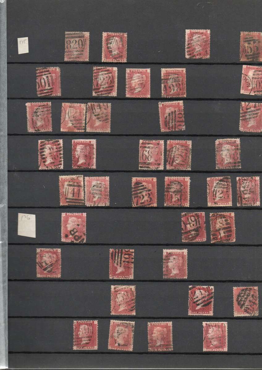 LIGHTHOUSE ALBUM 2ND HAND WITH MANY PENNY REDS. UNCHECKED. NOTATIONS SUGGEST PLATES 171-207. READ.