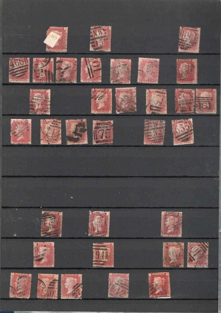 LIGHTHOUSE ALBUM 2ND HAND WITH MANY PENNY REDS. UNCHECKED. NOTATIONS SUGGEST PLATES 171-207. READ.