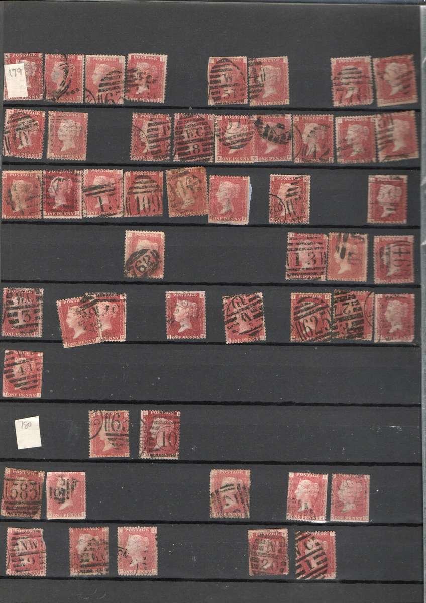 LIGHTHOUSE ALBUM 2ND HAND WITH MANY PENNY REDS. UNCHECKED. NOTATIONS SUGGEST PLATES 171-207. READ.